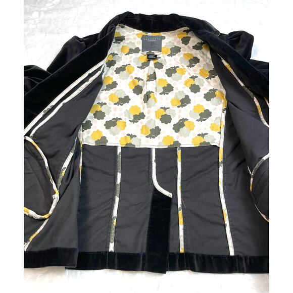 Sanctuary Black Velour Velvet Formal Blazer Jacket Women Size Medium Fall Winter - Picture 10 of 11